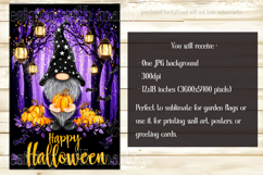 Halloween Garden Flag, Happy Halloween Gnome Garden Flag d7 Product Image 2
