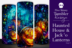 Halloween Tumbler Wrap, Haunted House, Jack o Lanterns, t12 Product Image 1