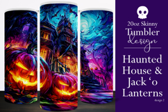 Halloween Tumbler Wrap, Haunted House, Jack o Lanterns, t2 Product Image 1