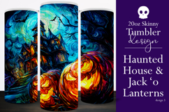 Halloween Tumbler Wrap, Haunted House, Jack o Lanterns, t3 Product Image 1