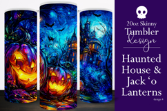 Halloween Tumbler Wrap, Haunted House, Jack o Lanterns, t4 Product Image 1