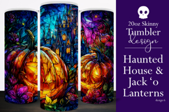 Halloween Tumbler Wrap, Haunted House, Jack o Lanterns, t6 Product Image 1