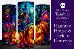Halloween Tumbler Wrap, Haunted House, Jack o Lanterns, t7 Product Image 1