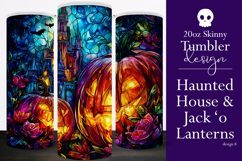 Halloween Tumbler Wrap, Haunted House, Jack o Lanterns, t8 Product Image 1