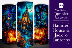Halloween Tumbler Wrap, Haunted House, Jack o Lanterns, t9 Product Image 1