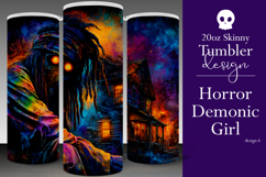 Halloween Tumbler Wrap, Halloween Demon Girl Tumbler, t6 Product Image 1
