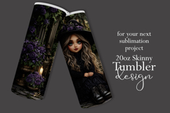 Halloween Tumbler Wrap, Halloween Little Witch Raven, d1 Product Image 2