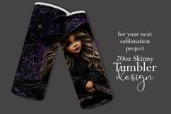 Halloween Tumbler Wrap, Halloween Little Witch Raven, d2 Product Image 2