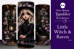 Halloween Tumbler Wrap, Halloween Little Witch Raven, d3 Product Image 1