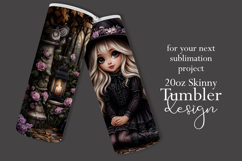 Halloween Tumbler Wrap, Halloween Little Witch Raven, d3 Product Image 2