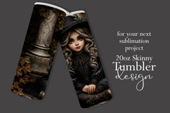 Halloween Tumbler Wrap, Halloween Little Witch Raven, d4 Product Image 2