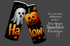 Halloween Tumbler Wrap, Halloween Pumpkin Ghosts Tumbler t1 Product Image 2