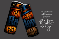 Halloween Tumbler Wrap, Halloween Pumpkin Ghosts Tumbler t2 Product Image 2
