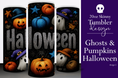 Halloween Tumbler Wrap, Halloween Pumpkin Ghosts Tumbler t5 Product Image 1