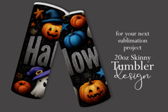 Halloween Tumbler Wrap, Halloween Pumpkin Ghosts Tumbler t5 Product Image 2