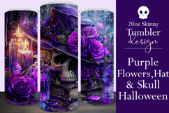 Halloween Tumbler Wrap, Hat, Flowers, Skull Tumbler Wrap, t1 Product Image 1