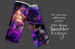 Halloween Tumbler Wrap, Hat, Flowers, Skull Tumbler Wrap, t1 Product Image 2