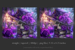 Halloween Tumbler Wrap, Hat, Flowers, Skull Tumbler Wrap, t1 Product Image 3