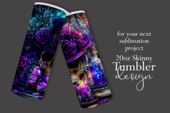 Halloween Tumbler Wrap, Hat, Flowers, Skull Tumbler Wrap, t2 Product Image 2