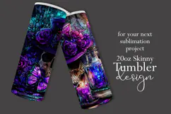 Halloween Tumbler Wrap, Hat, Flowers, Skull Tumbler Wrap, t2 Product Image 2