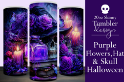 Halloween Tumbler Wrap, Hat, Flowers, Skull Tumbler Wrap, t3 Product Image 1