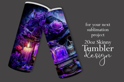 Halloween Tumbler Wrap, Hat, Flowers, Skull Tumbler Wrap, t3 Product Image 2