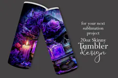 Halloween Tumbler Wrap, Hat, Flowers, Skull Tumbler Wrap, t3 Product Image 2