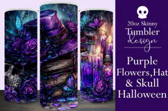 Halloween Tumbler Wrap, Hat, Flowers, Skull Tumbler Wrap, t4 Product Image 1