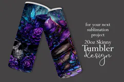 Halloween Tumbler Wrap, Hat, Flowers, Skull Tumbler Wrap, t4 Product Image 2