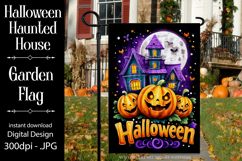 Halloween Garden Flag, Haunted House - Pumpkins Garden Flag Product Image 1