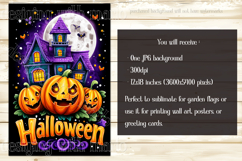 Halloween Garden Flag, Haunted House - Pumpkins Garden Flag Product Image 2