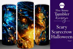 Halloween Tumbler Wrap, Halloween Scary Scarecrow Tumbler t1 Product Image 1