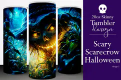 Halloween Tumbler Wrap, Halloween Scary Scarecrow Tumbler t2 Product Image 1