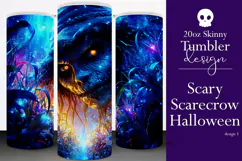 Halloween Tumbler Wrap, Halloween Scary Scarecrow Tumbler t3 Product Image 1