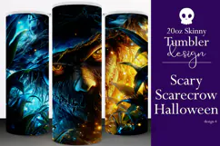 Halloween Tumbler Wrap, Halloween Scary Scarecrow Tumbler t4 Product Image 1