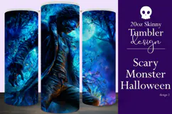 Halloween Tumbler Wrap, Halloween Scary Monster Tumbler t2 Product Image 1