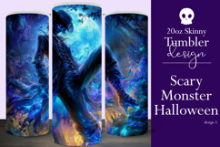 Halloween Tumbler Wrap, Halloween Scary Monster Tumbler t3 Product Image 1