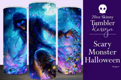 Halloween Tumbler Wrap, Halloween Scary Monster Tumbler t6 Product Image 1
