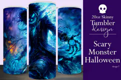 Halloween Tumbler Wrap, Halloween Scary Monster Tumbler t7 Product Image 1