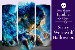 Halloween Tumbler Wrap, Halloween Scary Werewolf Tumbler, 10 Product Image 1
