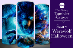 Halloween Tumbler Wrap, Halloween Scary Werewolf Tumbler, 11 Product Image 1