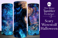 Halloween Tumbler Wrap, Halloween Scary Werewolf Tumbler, 2 Product Image 1