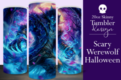 Halloween Tumbler Wrap, Halloween Scary Werewolf Tumbler, 3 Product Image 1