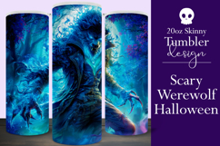 Halloween Tumbler Wrap, Halloween Scary Werewolf Tumbler, 7 Product Image 1