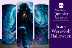 Halloween Tumbler Wrap, Halloween Scary Werewolf Tumbler, 8 Product Image 1