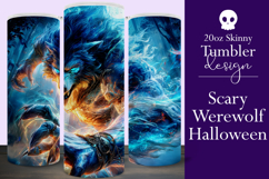 Halloween Tumbler Wrap, Halloween Scary Werewolf Tumbler, 9 Product Image 1