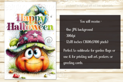 Halloween Garden Flag, Happy Halloween Silly Pumpkin Flag d1 Product Image 2