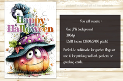 Halloween Garden Flag, Happy Halloween Silly Pumpkin Flag d3 Product Image 2