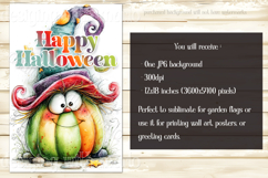 Halloween Garden Flag, Happy Halloween Silly Pumpkin Flag d4 Product Image 2