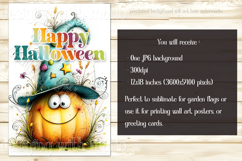 Halloween Garden Flag, Happy Halloween Silly Pumpkin Flag d5 Product Image 2